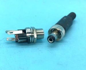 30 set M8 5.5mm x 2.1mm DC Plug & Power Socket Lockable Copper Panel Connector - Picture 1 of 2