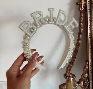 Braut Perlen Stirnband Bachelorette Haarschmuck - Bild 1 von 3