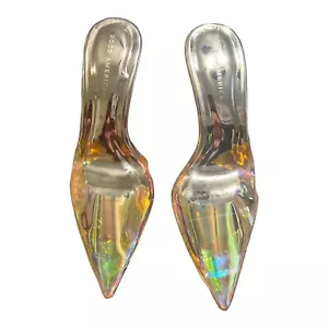 Scarpe da donna Good American oro arcobaleno tacco a spillo decolte slip on taglia 7 - Foto 1 di 6