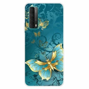 Für Huawei P Smart 2021 Silikon TPU Gold Butterfly Handy Hülle - Picture 1 of 4