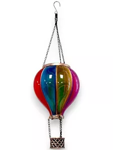 51cm Solar Cool Flame Rainbow Hot Air Balloon Hanging LED Outdoor Lantern Light - Picture 1 of 11