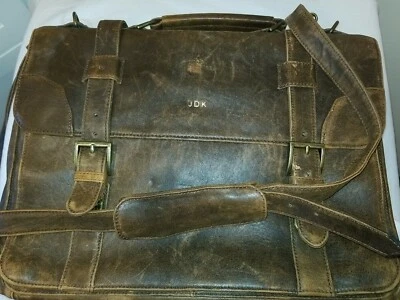 Bolsa para laptop SCULLY 81º AeroSquadron SATCHEL carteira couro cordeiro - Imagem 1 de 4