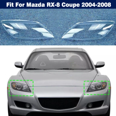 2X Cubierta de carcasa de lente transparente para faros + pegamento sellador para Mazda RX-8 cupé 2004-2008 Foto 1 de 4