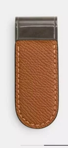 New Coach Money Clip Gunmetal Light Saddle Color MSRP $50 - Picture 1 of 5