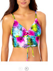 California Waves Juniors Lace Up Bikini Top My21246t Multi Xs Nwt