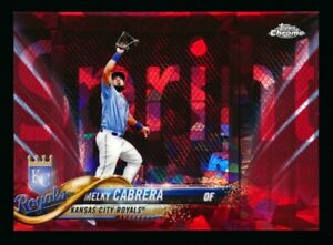 2018 TOPPS CHROME SAPPHIRE #578 MELKY CABRERA RED REFRACTOR ROYALS SSP #01/10!