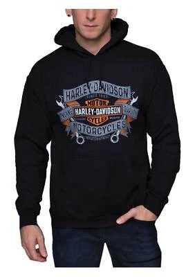 Harley-Davidson Men's Gravity Bar & Shield Logo Pullover Fleece Hoodie - Black - Image 1 of 2