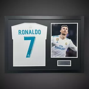 Framed Cristiano Ronaldo Signed Real Madrid Shirt New Low Start PriceBId Fr £450 - Picture 1 of 4