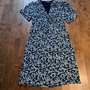 Lauren Ralph Lauren Green Label Kleid Damen 8 Blau Schwarz Blumen Small Print - Bild 1 von 6