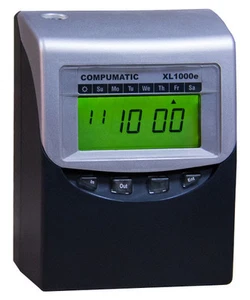 Compumatic XL1000e Calculating Time Clock Bundle w/ 100 Time Cards, Rack, Ribbon - Picture 1 of 5