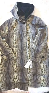 NEW Gallery NY Raincoat With Hood Sz M Removable Liner, Cat Print - Picture 1 of 10