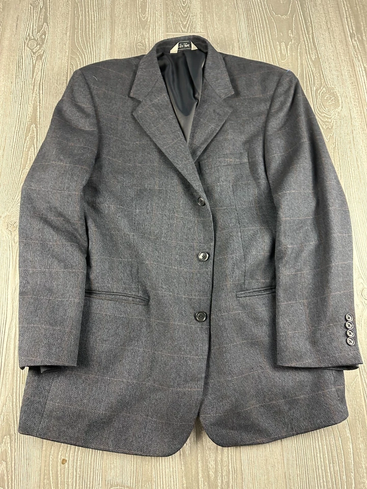 Abrigo Blazer Deportivo LINEA UOMO Talla 44 Regular Gris A Cuadros Para Hombre Lana de Cordero Foto 1 de 4