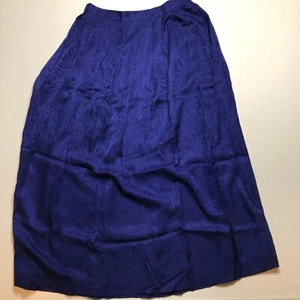 Talbots Skirt Womens Size 10 Blue Paisley 100% Silk Maxi Swing Elegant Occasions - Picture 1 of 13