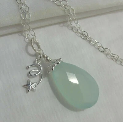 Sternschnuppe * Chalzedon Anhänger Kette 925 Silber Collier Juan del Rio Designs - Bild 1 von 4