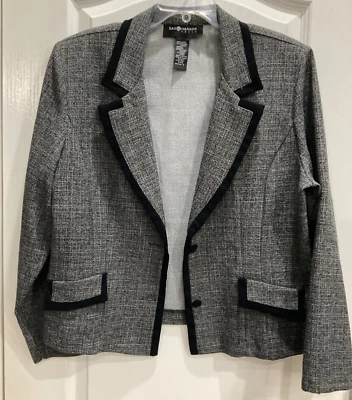 Sag Harbor Vestido Blazer Traje Chaqueta Talla 16 Gris Jaspeado Borde Negro F41 Foto 1 de 4