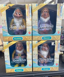 Vintage Snow White and The Seven Dwarfs Happy Sleepy Sneezy Bashful Lot Of 4 - Picture 1 of 17