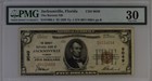 1929 Jacksonville Fl National Bank $5 Pmg 30