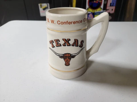 Vintage Texas Longhorns Beer Stein , U. T. Hook ‘em Horns, 1983 SW CONF CHAMPS Cover