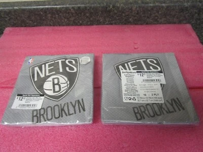 Cantidad (32) Servilletas Brooklyn Nets NBA Profesional Baloncesto Deportes Banquete Fiesta Almuerzo Foto 1 de 2