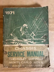 1971 Chevrolet Chassis Service Manual Chevelle Monte Carlo Nova Camaro Corvette - Foto 1 di 4