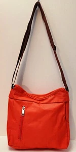 Bright Orange Brown Strap 100% Polyester Shoulder Bag - Picture 1 of 6