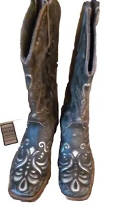 Roper Fancy Silver Inlay Cowgirl Boot - Square Toe - 09-021-0901-0671 SZ 8.5  - Picture 1 of 21
