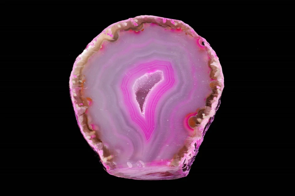 Agate Geode Pink 3" 8-12 Oz Natural Chakra Healing Crystals Rough Gemstones - Image 1 of 4