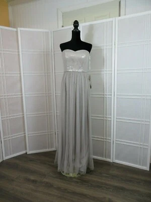 vestido talla 10 color topo largo longitud diseñador dessy colección Foto 1 de 4