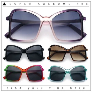 Gafas de sol retro de moda de plástico delgado mariposa de gran tamaño Diva para mujer - Imagen 1 de 39