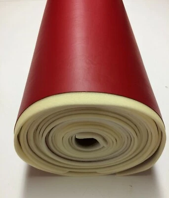 TELA DE TAPICERÍA DE BARCO ATV ROJO VINILO MARINO CON RESPALDO DE ESPUMA 1/4" POR 54"W Foto 1 de 4