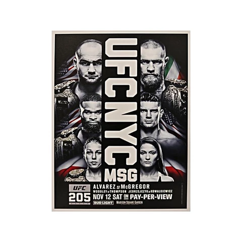 UFC 205: Alvarez vs McGregor Replica Event Poster on 18"x26" Stretched Canvas Cover