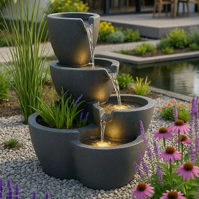 Springbrunnen Botana WW mit LED Beleuchtung Bepflanzbar Gartenbrunnen B-Ware  - Bild 1 von 4