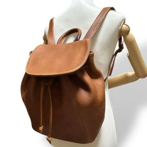 Vintage COACH 4911 Brown Leather Backpack Made in Italy Drawstring Bag - Picture 1 of 10