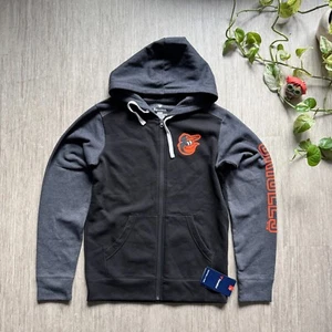 Baltimore Orioles Fanatics Hoodie Mens S NWT Full Zip Gray Fleece Sleeve Logo - Picture 1 of 6