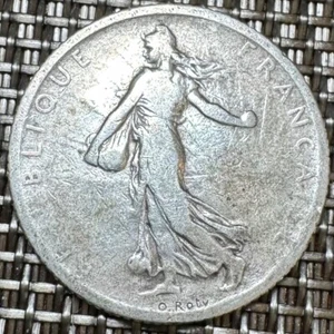 1901 SILVER SEEDER 1 FRANC COIN (1291) - Picture 1 of 2