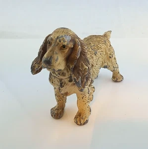 VINTAGE COLD PAINTED SPELTER COCKER SPANIEL DOG FIGURINE c1930/40s - Picture 1 of 13