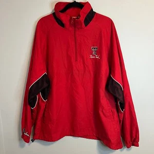 Vintage Texas Tech Red Raiders Quarter Zip Windbreaker TTU NCAA Mens Size XL - Picture 1 of 8