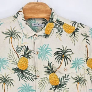 Tommy Bahama Herren XXL Reine 100% Seide Ananas Palme Hawaiihemd Camp SS - Bild 1 von 5