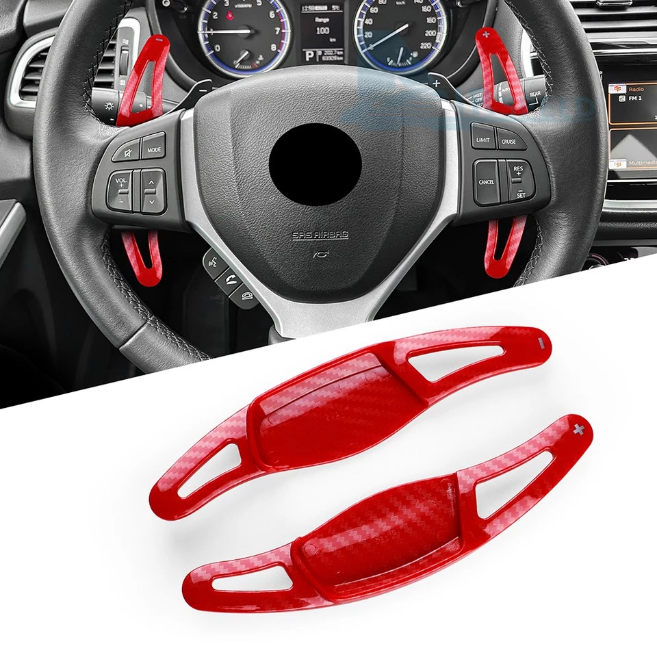 Para Suzuki Vitara Escudo Coche Volante Paletas Borde Rojo Carbono Patrón ABS Foto 1 de 4