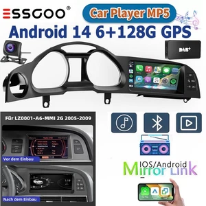 Für Audi A6 MMI 2G 2005-2009 DAB+Kamera Carplay Autoradio 6+128G NAV Android 14 - Bild 1 von 18