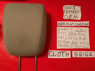 ✅ 1 OEM 2011-2017 Honda Odyssey 3ª fila asiento trasero reposacabezas lt beige tela ¡como nuevo! Foto 1 de 4