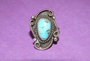 60er OLD PAWN NAVAJO RING STERLINGSILBER TÜRKIS 7,8 g GRÖSSE 6 - Bild 1 von 4