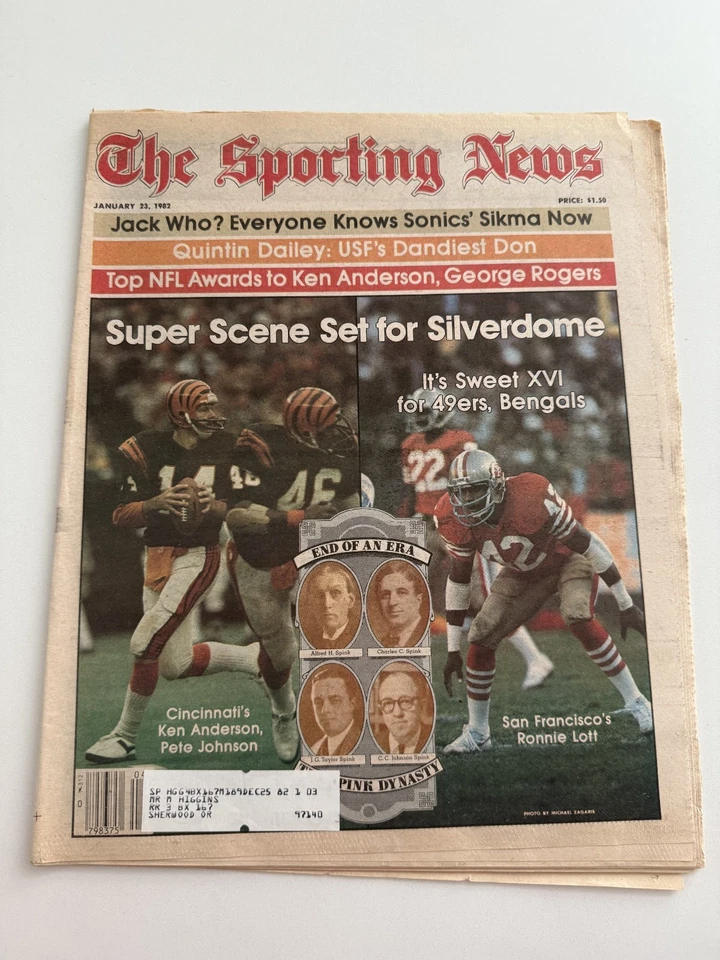 Edición del 23 de enero de 1982 de The Sporting News - Ronnie Lott / Ken Anderson Foto 1 de 1