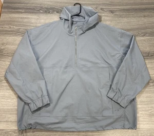 Lululemon Men’s Twill Half Zip Anorak Hooded Pullover Jacket Blue XXL 2XL - Picture 1 of 11