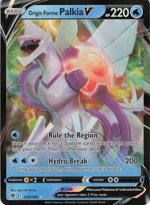 Origin Forme Palkia V 039/189 Ultra Rare Holo SWSH10: Astral Radiance NM Pokémon - Image 1 of 2