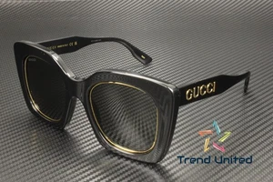 GUCCI GG1151S 001 Butterfly Acetate Black Grey 51 mm Women's Sunglasses - Picture 1 of 6