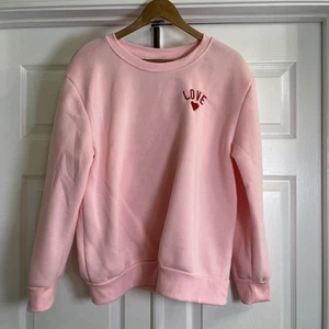 Bobbie Brooks LOVE Super Soft Fleece Sweatshirt - Pink, XL - Picture 1 of 11