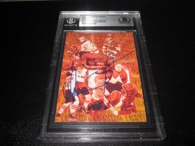 VLADISLAV TRETIAK SIGNED AUTO 1991-92 FUTURE TRENDS CARD BECKETT SLAB BAS RUSSIA - Image 1 of 4