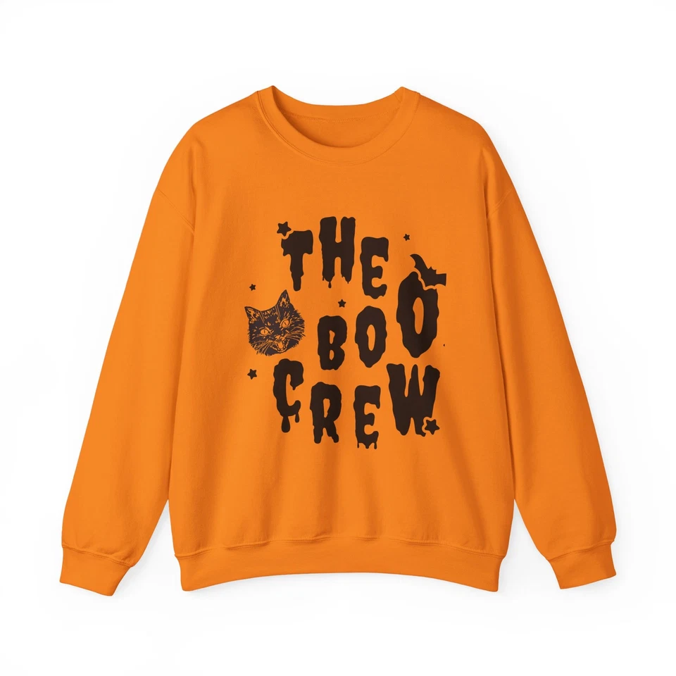 Halloween Cat Sweatshirt Boo Crew Sweater Cute Spooky Fall Shirt for Cat Lovers - Изображение 1 из 1