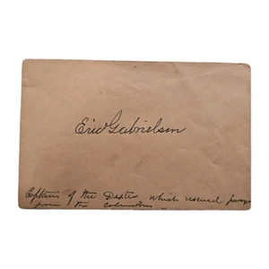 Captain Eric Gabrielsen signierter Umschlag - SS Columbia Rescue Hero 1893 - Bild 1 von 3
